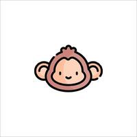 A cartoon monkey face with a pink background vector