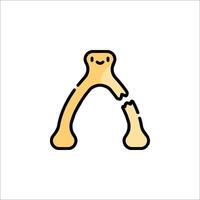 A broken bone icon with a smiley face vector