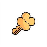 A cartoon key with a flower on it vector