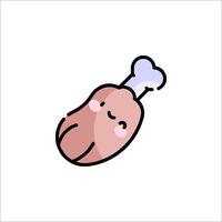 A cartoon chicken with a bone in its head vector