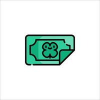 A green dollar bill with a clover on it vector