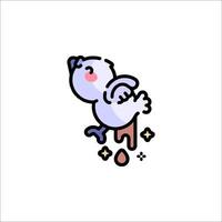 A cute little bird flying in the air vector