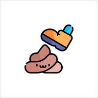 A cartoon poop with a shoe on it vector