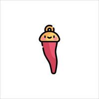 A cute pepper with a smiley face on it vector