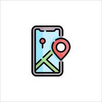 A map icon with a pin on it vector