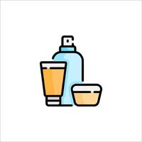 A bottle of shampoo and a cup of coffee vector