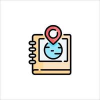 A map pin icon on a notebook vector