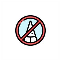 A no pencil sign with a pencil in it vector