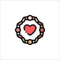 A heart in a circle with a circle around it vector