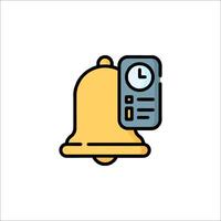 A bell and a clock icon on a white background vector