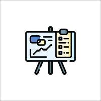 A presentation board with a chart on it vector