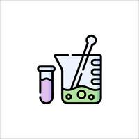 A laboratory test tube and a beaker vector