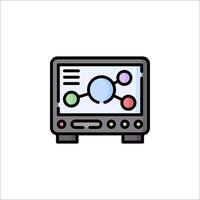 A computer monitor with a diagram on it vector