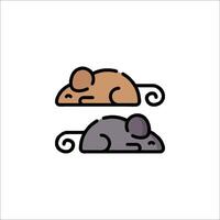 Two mice sleeping on a white background vector