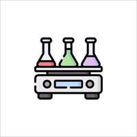 A laboratory with three test tubes on a scale vector