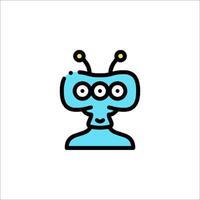 A robot icon with eyes and a nose vector