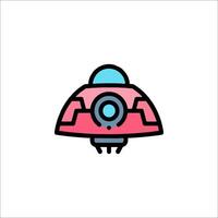 A pink and blue robot icon on a white background vector