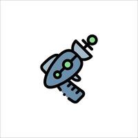 A gun icon with a green dot on it vector