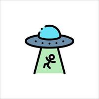Alien abduction illustration vector