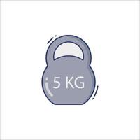 A weight kettlebell icon on a white background vector