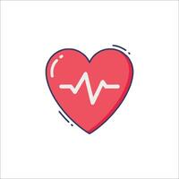 Heartbeat icon with a heartbeat line vector