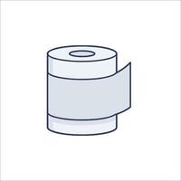A roll of toilet paper is shown in a line drawing vector