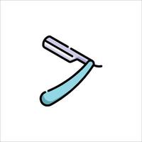 A razor is shown in a line drawing vector