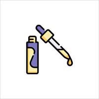 A bottle of liquid and a syringe icon vector