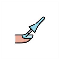 A nail file with a blue tip on it vector