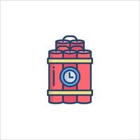 A red barrel with a clock inside it vector