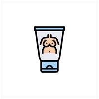 A tube of cream in a glass with a dog inside vector