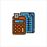 A calculator and paper on a white background vector