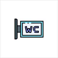 A wc sign on a white background vector