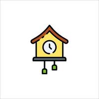 A cuckoo clock icon on a white background vector