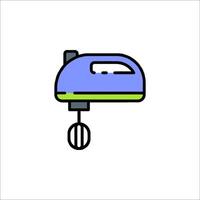 A blue mixer with a green handle on a white background vector