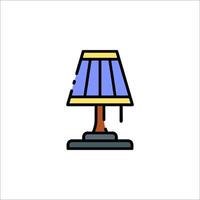 A lamp with a blue shade on top vector