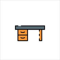A desk with drawers and a drawer icon vector