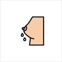 A woman's breast is crying and has a drop of blood vector