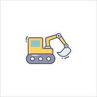 A construction machine icon on a white background vector