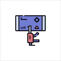 A game controller icon with a person holding it vector