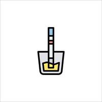 A test tube with a test strip in it vector