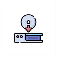 A computer with a disk icon on top vector