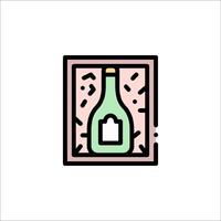 A bottle of wine in a box icon vector