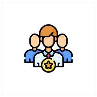 A man with a star on his chest and a group of people vector