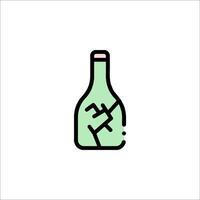 A broken bottle icon with a broken stem vector
