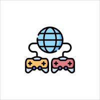 A globe and two controllers on a white background vector