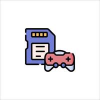Game controller and memory card icon vector