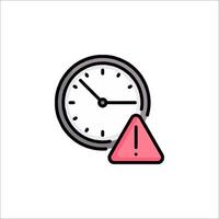 A clock and a red warning triangle icon vector