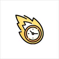 A clock with a lightning bolt on it vector