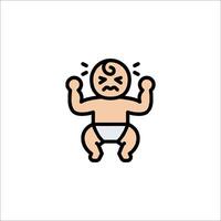 A baby with a diaper on its head vector